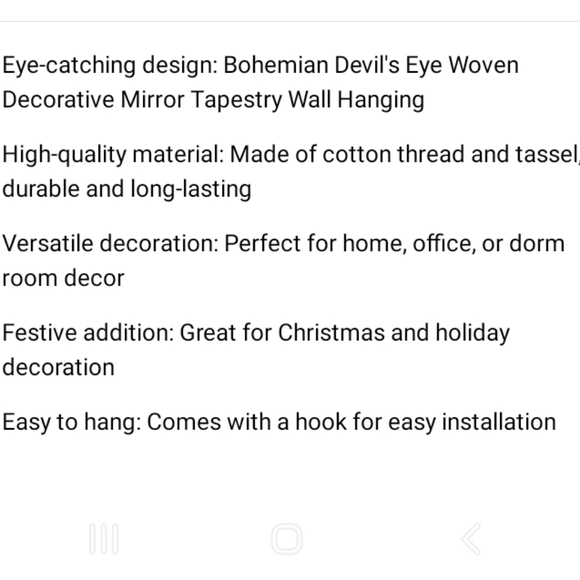 NEW Handcrafted Boho/Bohemian Evil Eye Wall Mirror Eco-Friendly Natural Wood - Picture 4 of 5